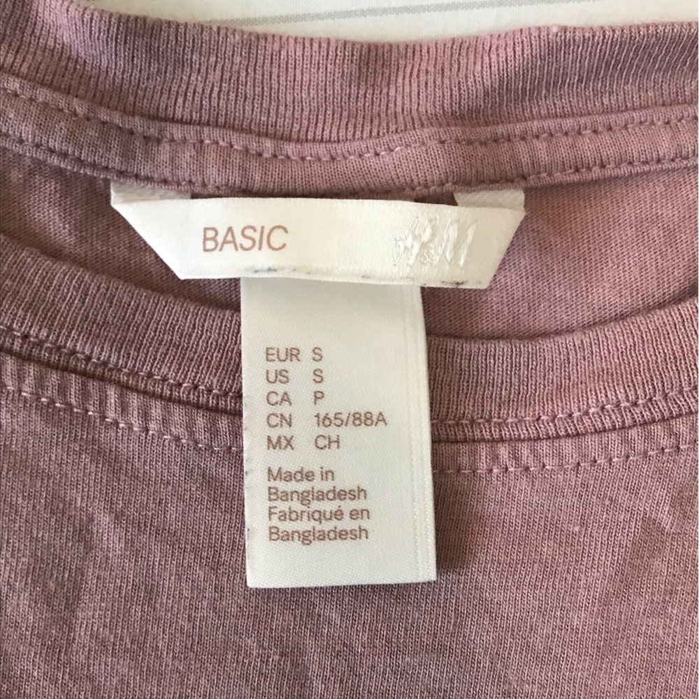 H&M pink basic crop top size S - Picture 2 of 3